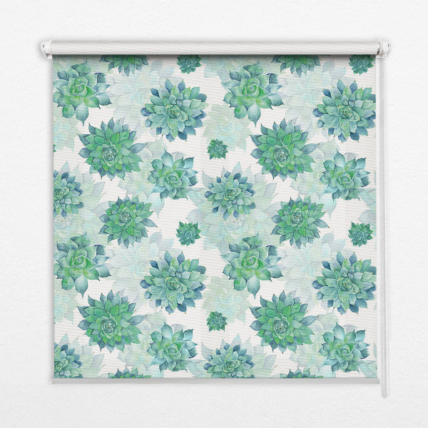 Binnenshuis verduisterend rolgordijn in groene bloemenprint