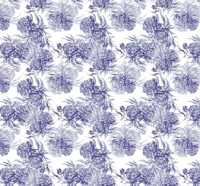 Verduisterend stoffen rolgordijn in blauw boeket