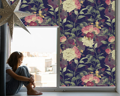 Verduisterend rolgordijn voor raam bloemen