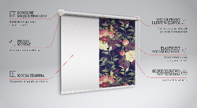 Verduisterend rolgordijn voor raam bloemen