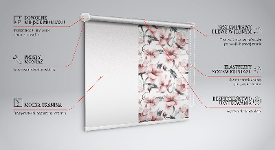 Verduisterend raamrolgordijn voor binnen in roze met bloemenprint