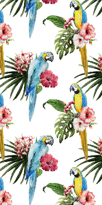 Verduisterend stoffen rolgordijn met papegaai op bloemen