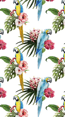 Verduisterend stoffen rolgordijn met papegaai op bloemen