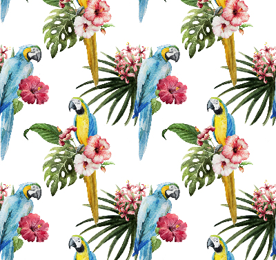 Verduisterend stoffen rolgordijn met papegaai op bloemen
