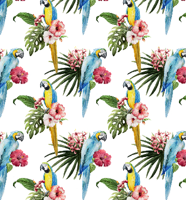 Verduisterend stoffen rolgordijn met papegaai op bloemen