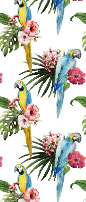 Verduisterend stoffen rolgordijn met papegaai op bloemen