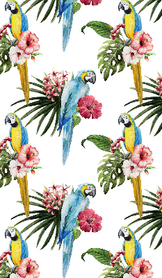 Verduisterend stoffen rolgordijn met papegaai op bloemen