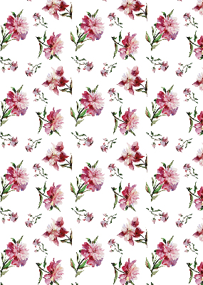 Verduisterend rolgordijn voor balkondeur in roze bloemmotief