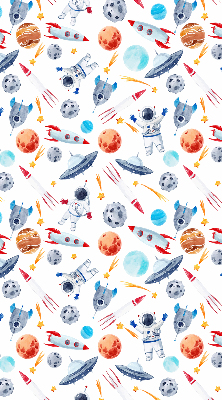 Binnenshuis verduisterend rolgordijn met raketten, kosmonauten, planeten en ufo's