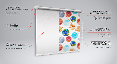 Verduisterend rolgordijn voor raam met de kleur Planeten
