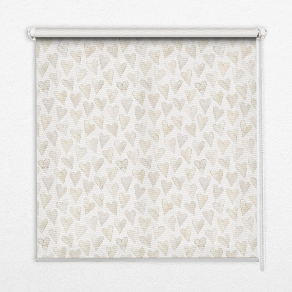Verduisterend binnengordijn in beige met hartjes