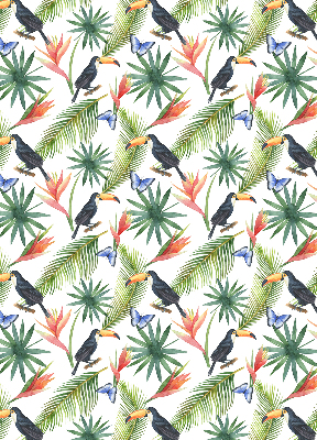 Verduisterend rolgordijn voor raam met toekans op bloemen