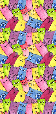 Verduisterend binnengordijn met kleurrijke kattenprint