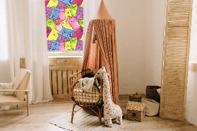 Verduisterend binnengordijn met kleurrijke kattenprint