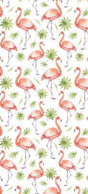 Verduisterend stoffen rolgordijn met flamingo en bladeren