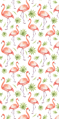 Verduisterend stoffen rolgordijn met flamingo en bladeren