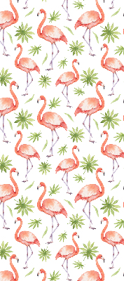 Verduisterend stoffen rolgordijn met flamingo en bladeren