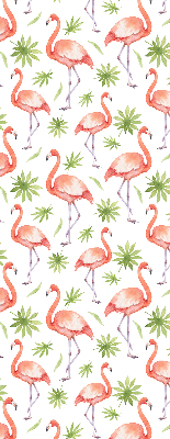Verduisterend stoffen rolgordijn met flamingo en bladeren