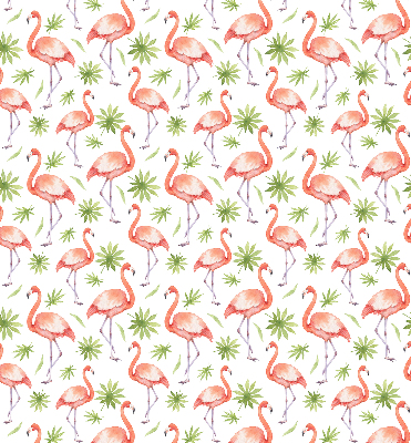 Verduisterend stoffen rolgordijn met flamingo en bladeren