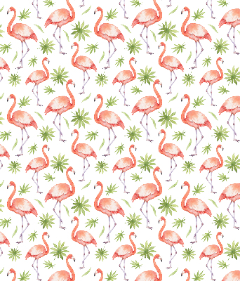 Verduisterend stoffen rolgordijn met flamingo en bladeren