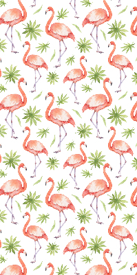Verduisterend stoffen rolgordijn met flamingo en bladeren