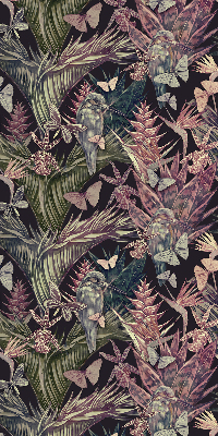 Verduisterend binnengordijn met exotische planten en vogels