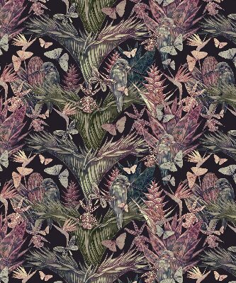 Verduisterend binnengordijn met exotische planten en vogels