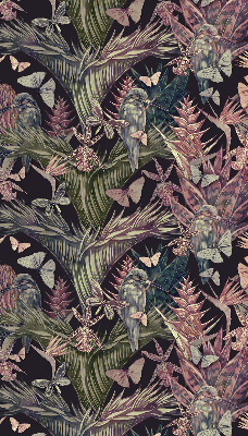Verduisterend binnengordijn met exotische planten en vogels