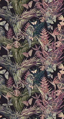 Verduisterend binnengordijn met exotische planten en vogels