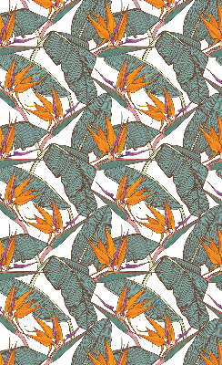 Verduisterend rolgordijn voor balkondeur met bloemen- en bladmotief