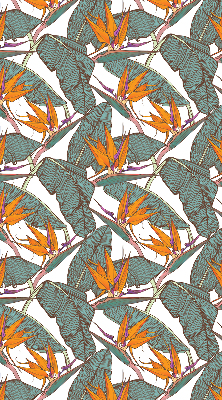 Verduisterend rolgordijn voor balkondeur met bloemen- en bladmotief