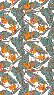 Verduisterend rolgordijn voor balkondeur met bloemen- en bladmotief
