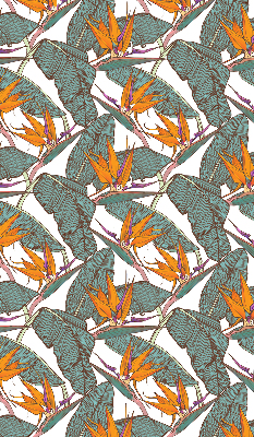 Verduisterend rolgordijn voor balkondeur met bloemen- en bladmotief