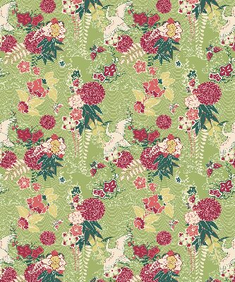 Binnenshuis verduisterend rolgordijn met reiger- en plantenprint