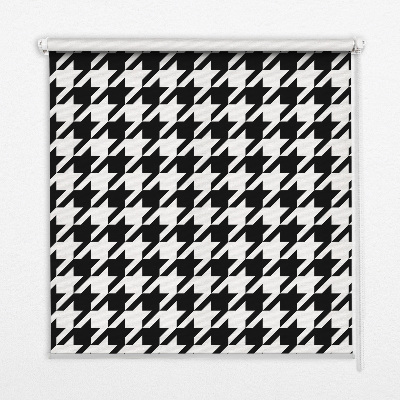 Binnenshuis verduisterend rolgordijn met geometrisch patroon