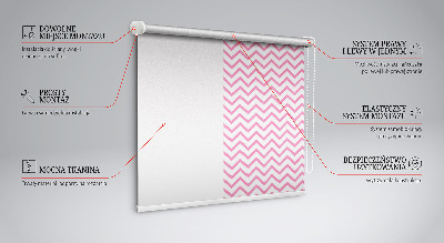 Verduisterend rolgordijn voor een balkondeur met horizontale roze zigzaglijnen
