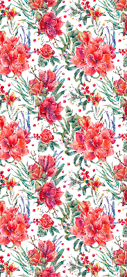 Verduisterend binnengordijn met rode bloemen