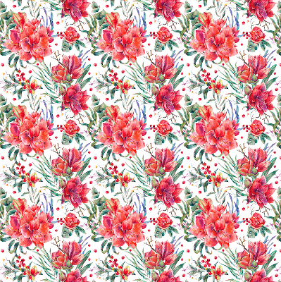 Verduisterend binnengordijn met rode bloemen