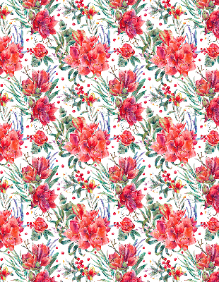 Verduisterend binnengordijn met rode bloemen