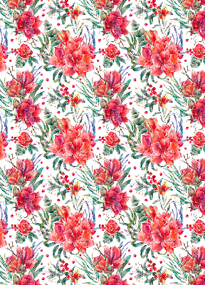 Verduisterend binnengordijn met rode bloemen