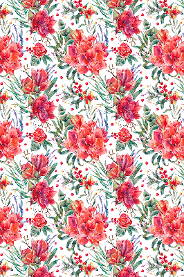 Verduisterend binnengordijn met rode bloemen