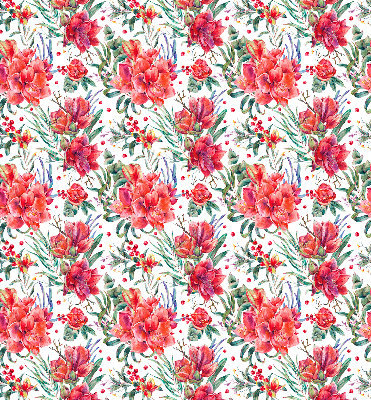 Verduisterend binnengordijn met rode bloemen