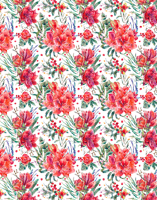 Verduisterend binnengordijn met rode bloemen