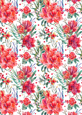 Verduisterend binnengordijn met rode bloemen