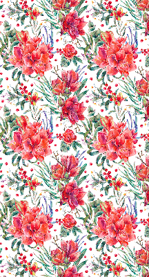 Verduisterend binnengordijn met rode bloemen
