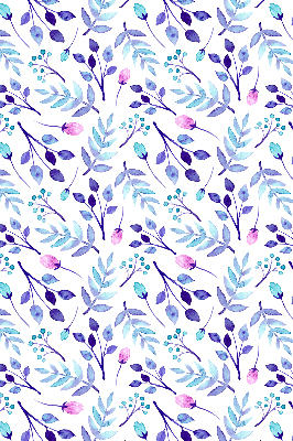 Binnenshuis verduisterend rolgordijn in blauwe bloemen