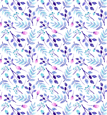 Binnenshuis verduisterend rolgordijn in blauwe bloemen