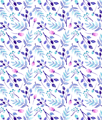 Binnenshuis verduisterend rolgordijn in blauwe bloemen