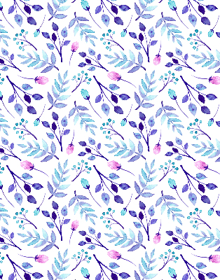 Binnenshuis verduisterend rolgordijn in blauwe bloemen