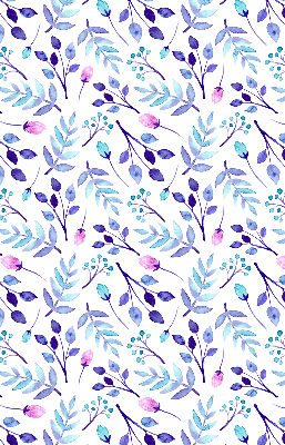 Binnenshuis verduisterend rolgordijn in blauwe bloemen